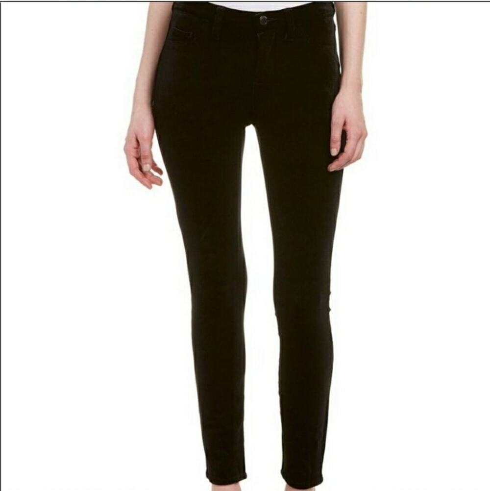 BlankNYC Black Velour Velvet Skinnies Pants Women Size 28 10" Rise